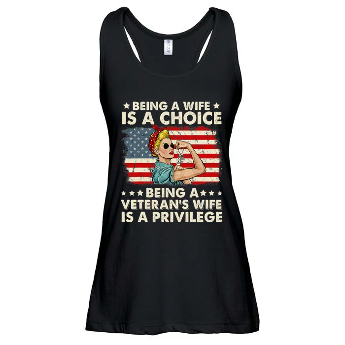 Being A Wife Is A Choice Being A Veteran's Wife Is Privilege Ladies Essential Flowy Tank