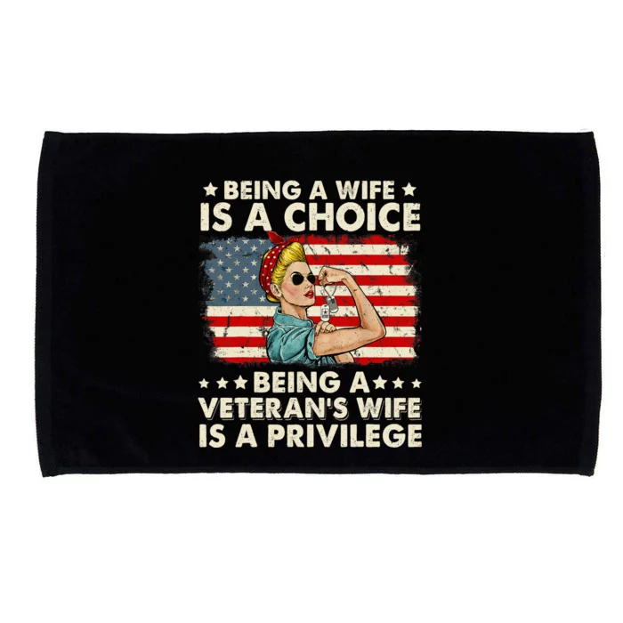 Being A Wife Is A Choice Being A Veteran's Wife Is Privilege Microfiber Hand Towel