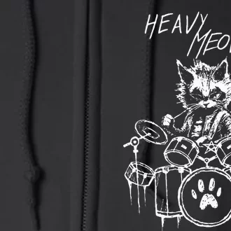 Black And White Heavy Meowtal Music Bands Outfit Cats Animal Full Zip Hoodie