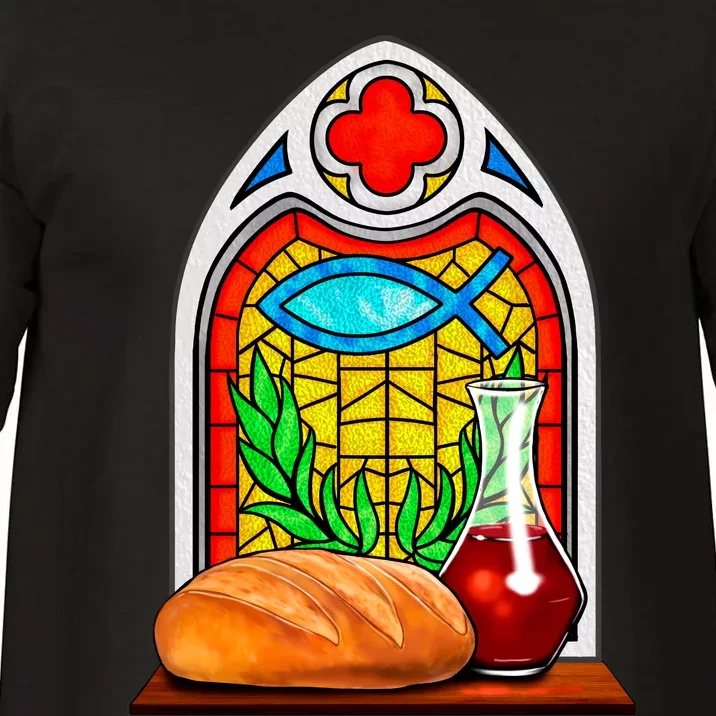 Bread And Wine Christian Stained Glass Catholic Comfort Colors T-Shirt