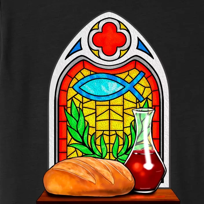 Bread And Wine Christian Stained Glass Catholic ChromaSoft Performance T-Shirt