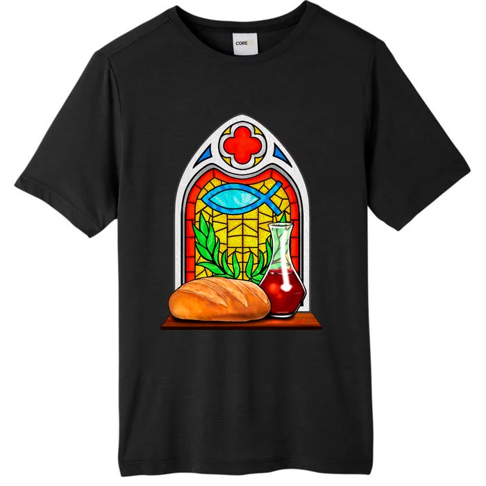 Bread And Wine Christian Stained Glass Catholic ChromaSoft Performance T-Shirt