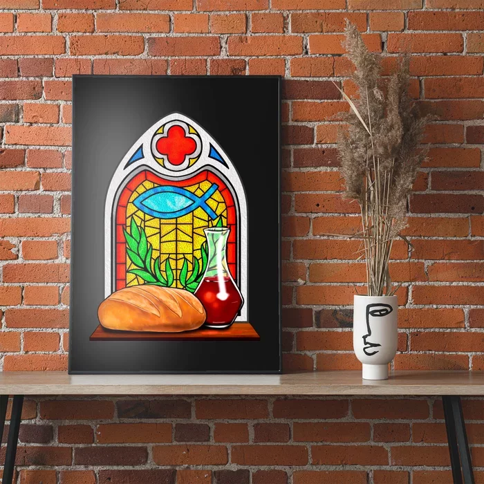 Bread And Wine Christian Stained Glass Catholic Poster