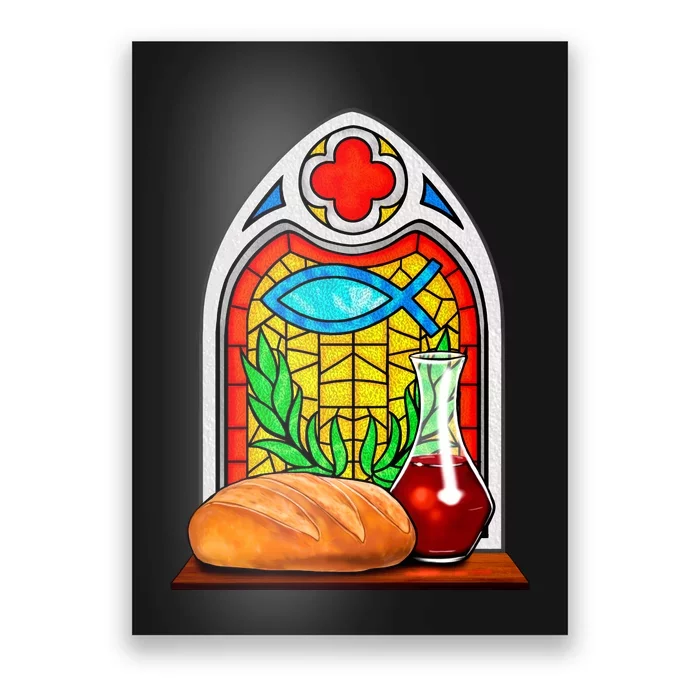 Bread And Wine Christian Stained Glass Catholic Poster