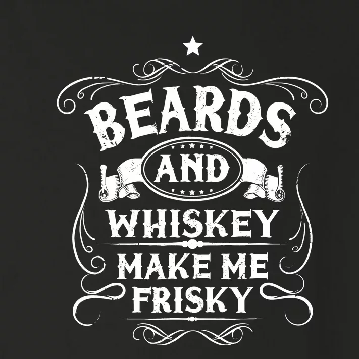 Beards And Whiskey Make Me Frisky Funny Gift Toddler Long Sleeve Shirt