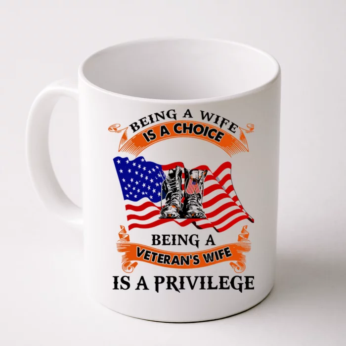 Being A Wife Is A Choice BeingA Veteran's Wife Is Privilege Front & Back Coffee Mug