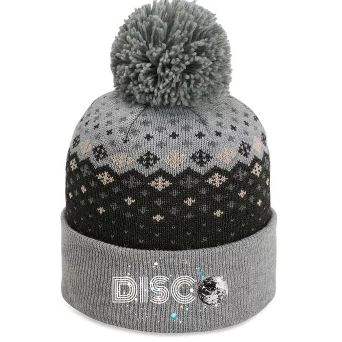 Black And White Disco Ball Club Retro The Baniff Cuffed Pom Beanie