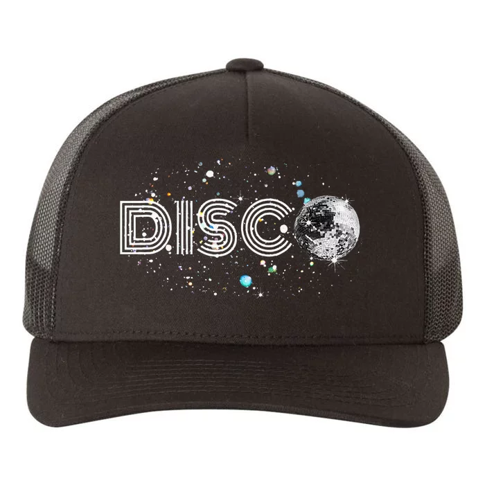 Black And White Disco Ball Club Retro Yupoong Adult 5-Panel Trucker Hat