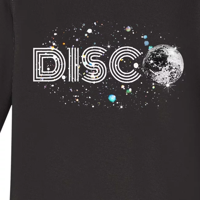 Black And White Disco Ball Club Retro Baby Long Sleeve Bodysuit