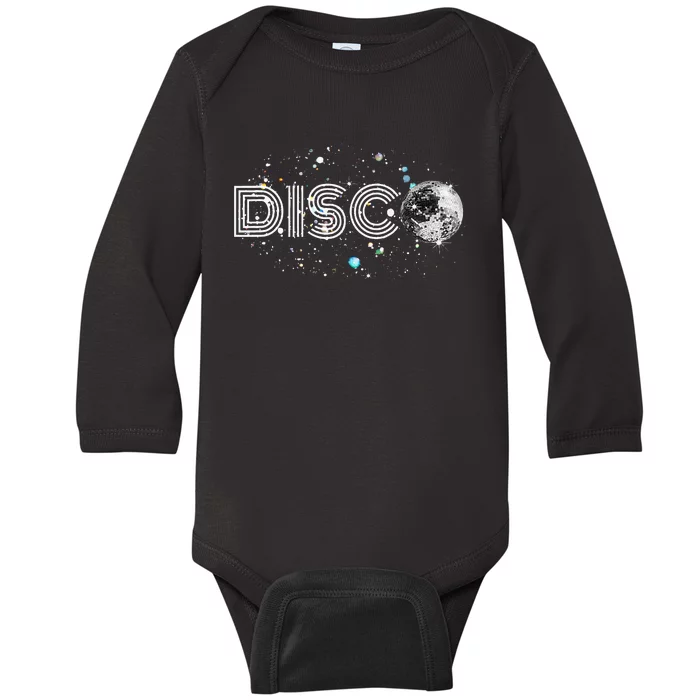 Black And White Disco Ball Club Retro Baby Long Sleeve Bodysuit