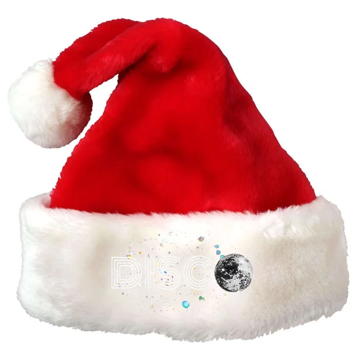 Black And White Disco Ball Club Retro Premium Christmas Santa Hat