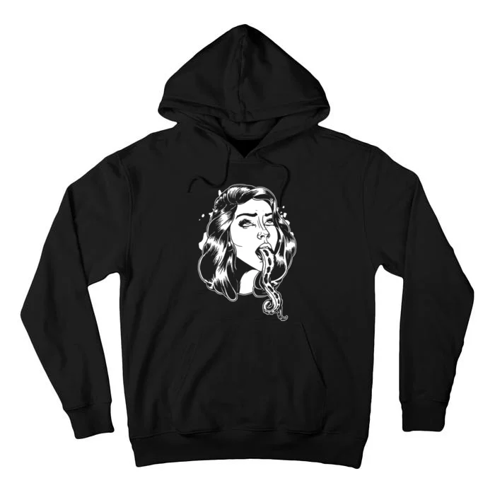 Black And White Tentacle Girl Octopus Tall Hoodie