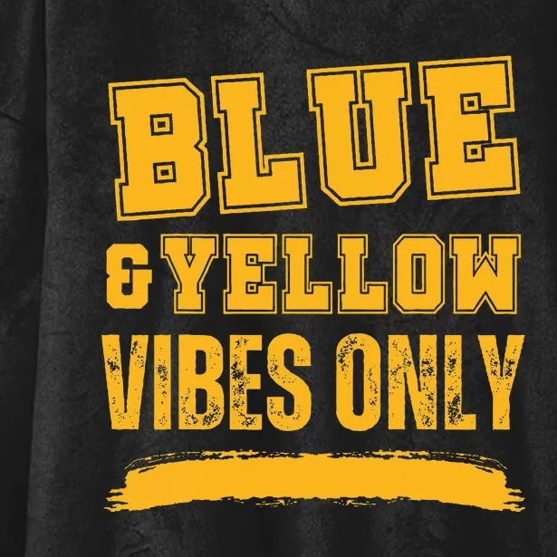 Blue And Yellow Game Day High School Football Hooded Wearable Blanket