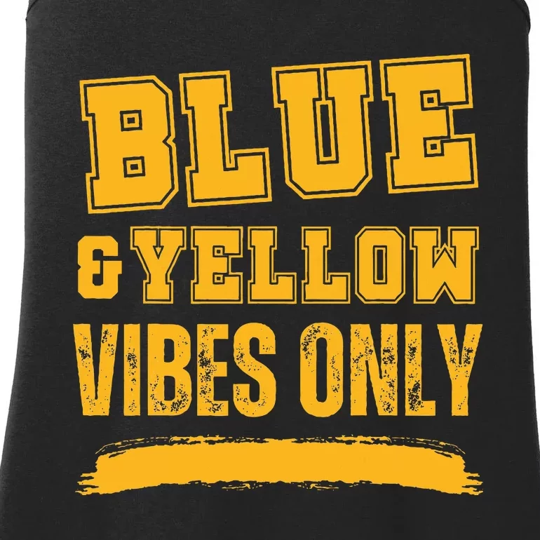 Blue And Yellow Game Day High School Football Ladies Essential Tank