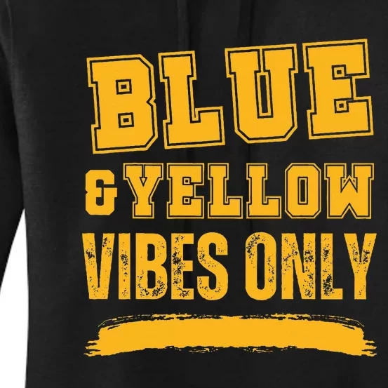 Blue And Yellow Game Day High School Football Women's Pullover Hoodie