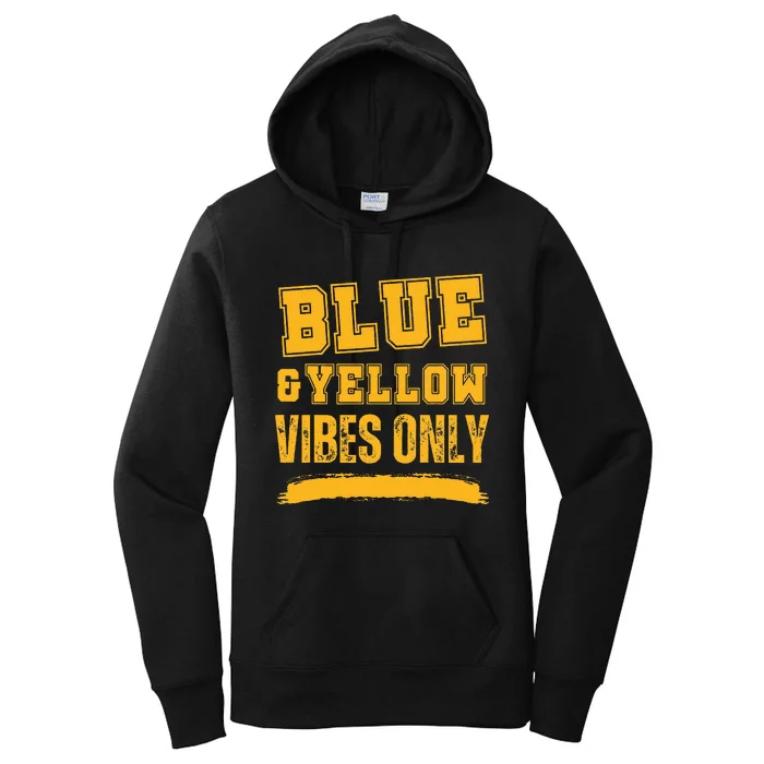 Blue And Yellow Game Day High School Football Women's Pullover Hoodie