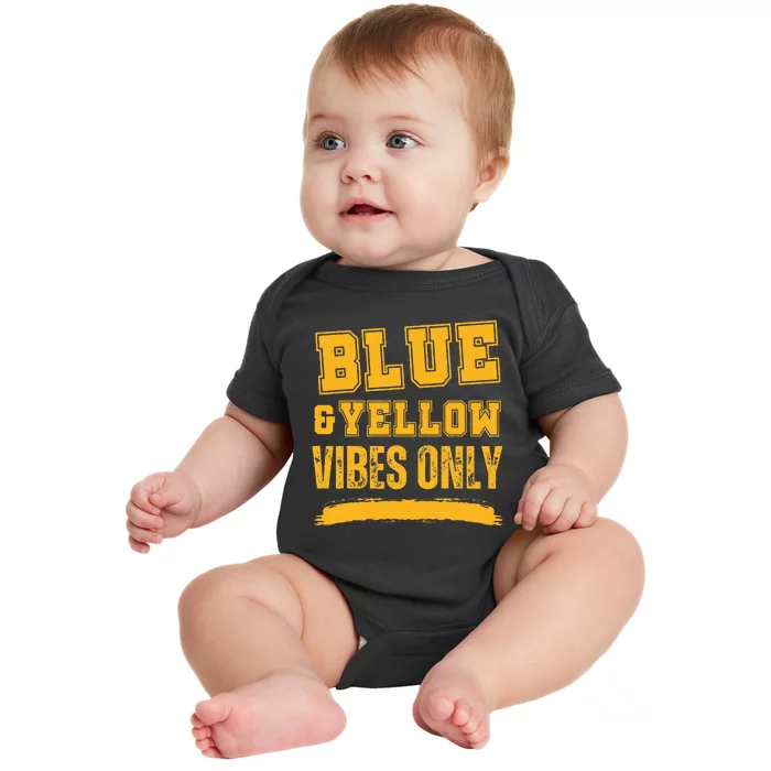 Blue And Yellow Game Day High School Football Baby Bodysuit