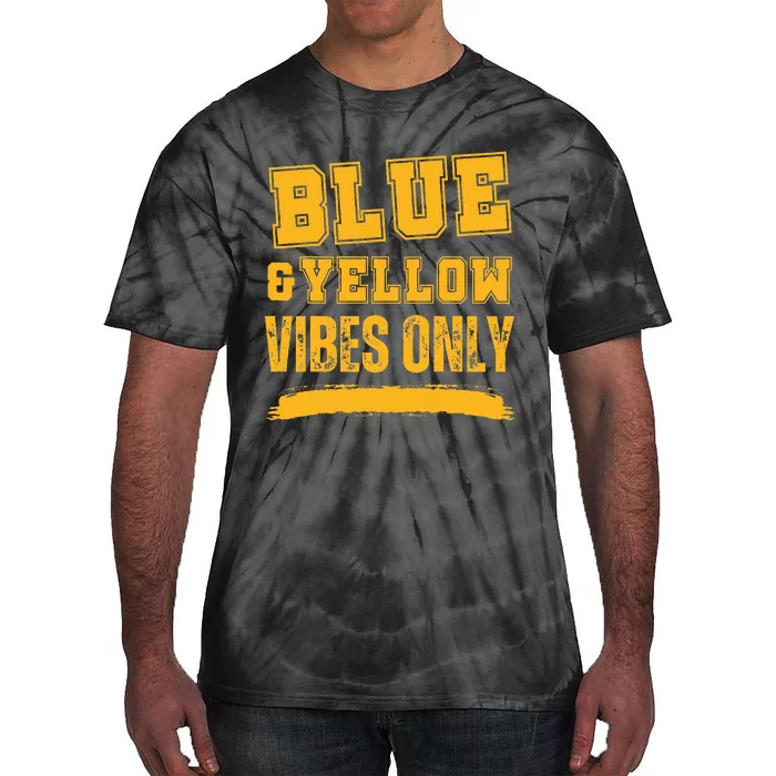 Blue And Yellow Game Day High School Football Tie-Dye T-Shirt