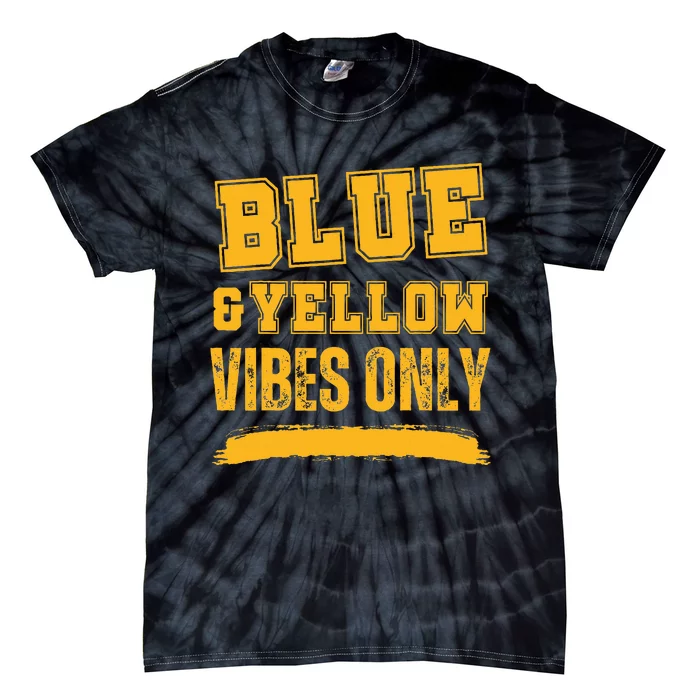 Blue And Yellow Game Day High School Football Tie-Dye T-Shirt