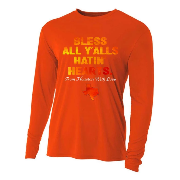 Bless All Y'alls Hatin' Hearts Houston With Love Cooling Performance Long Sleeve Crew