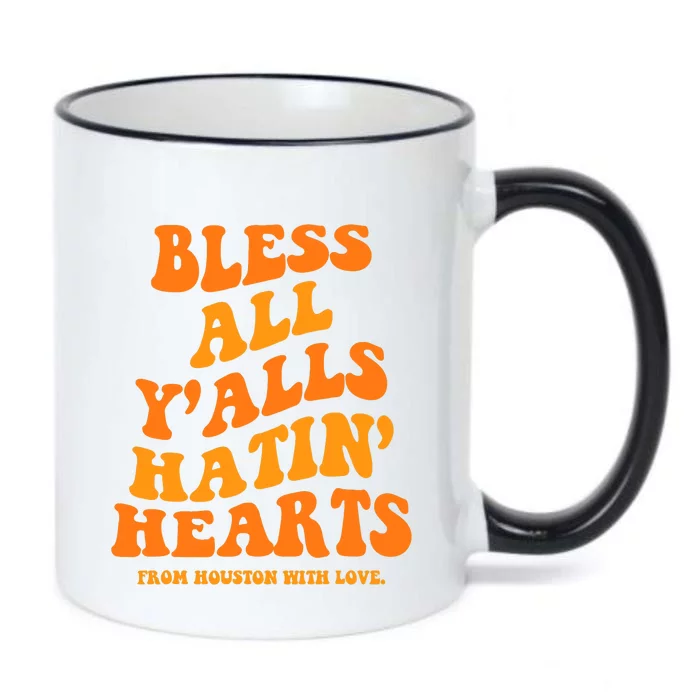 Bless All Y'alls Hatin' Hearts Funny Houston Groovy Black Color Changing Mug