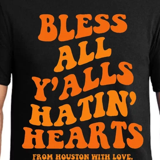 Bless All YAlls Hatin Hearts Funny Houston Apparel Groovy Pajama Set