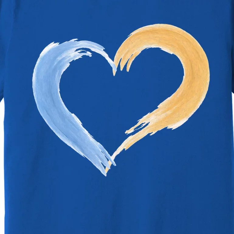 Blue And Yellow Heart Gift Premium T-Shirt