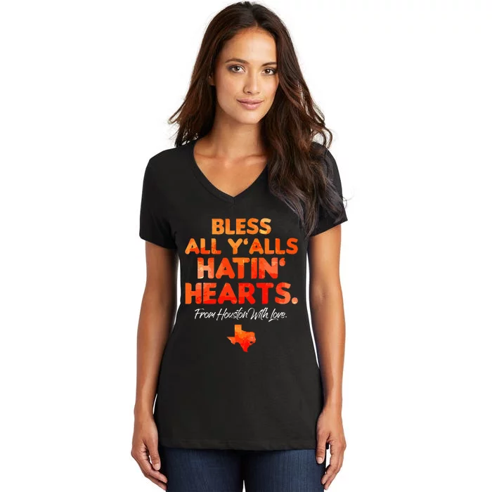 Bless All Y'alls Hatin' Hearts Women's V-Neck T-Shirt