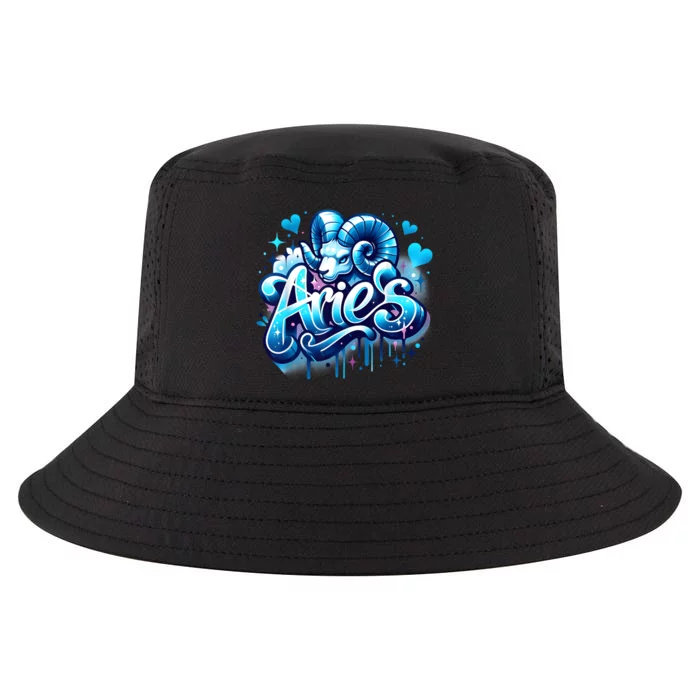 Blue Aries Zodiac Star Sign Cool Comfort Performance Bucket Hat