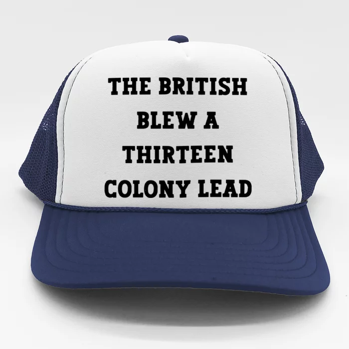 British Blew 13 Colony Lead American Patriot Baseball Trucker Hat