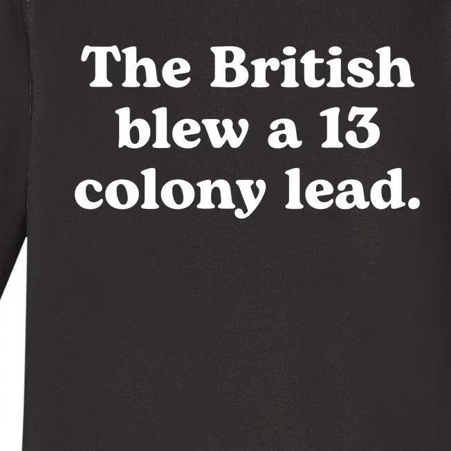 British Blew 13 Colony Lead American Patriot Baseball Baby Long Sleeve Bodysuit