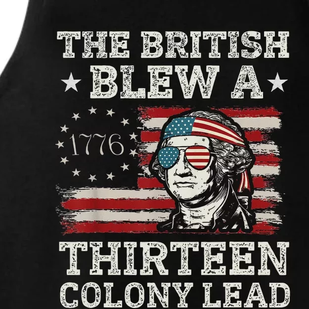 British Blew 13 Colony Lead 4th Of July Ladies Tri-Blend Wicking Tank