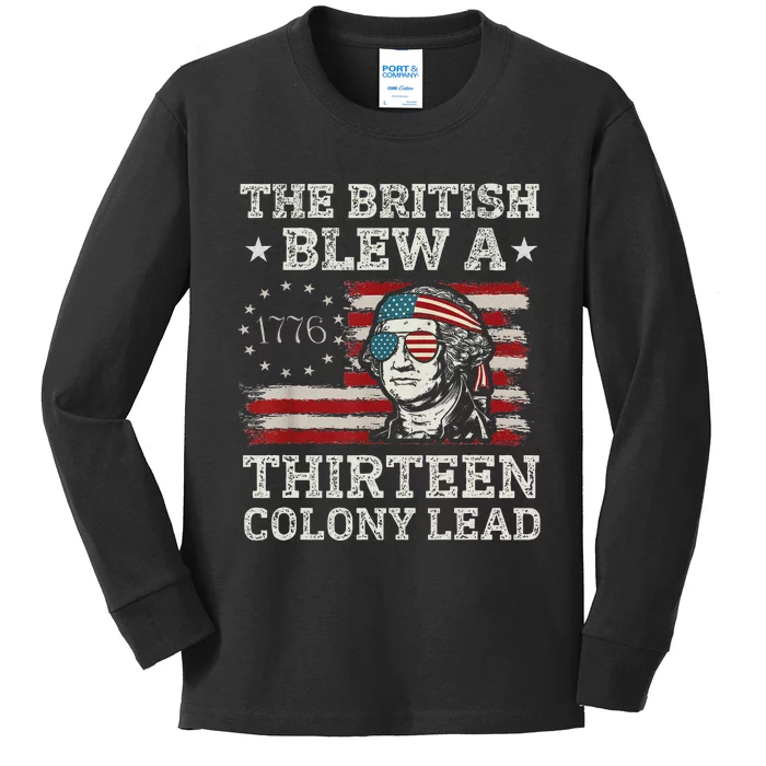 British Blew 13 Colony Lead 4th Of July Kids Long Sleeve Shirt