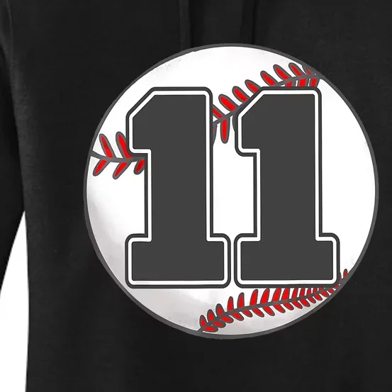 Birthday Boy 11 Baseball 11th Birthday Baseball Player Women's Pullover Hoodie