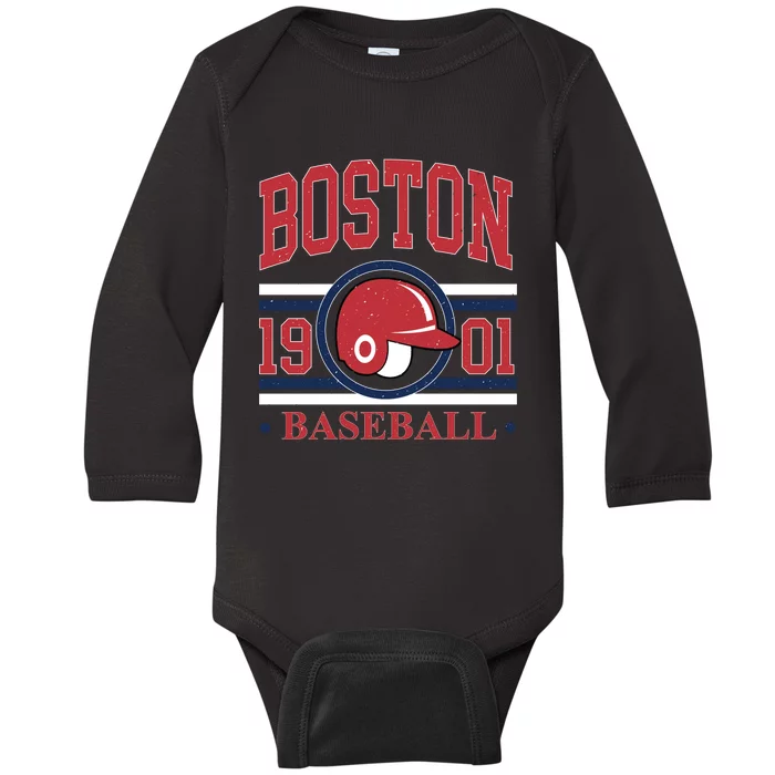 Boston Baseball 1901 Team Supporter Baby Long Sleeve Bodysuit