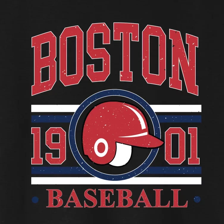 Boston Baseball 1901 Team Supporter Women's Crop Top Tee