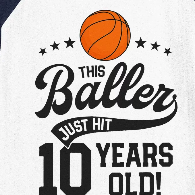 Basketball Birthday 10 Years Basketball Themed Party Baseball Sleeve Shirt