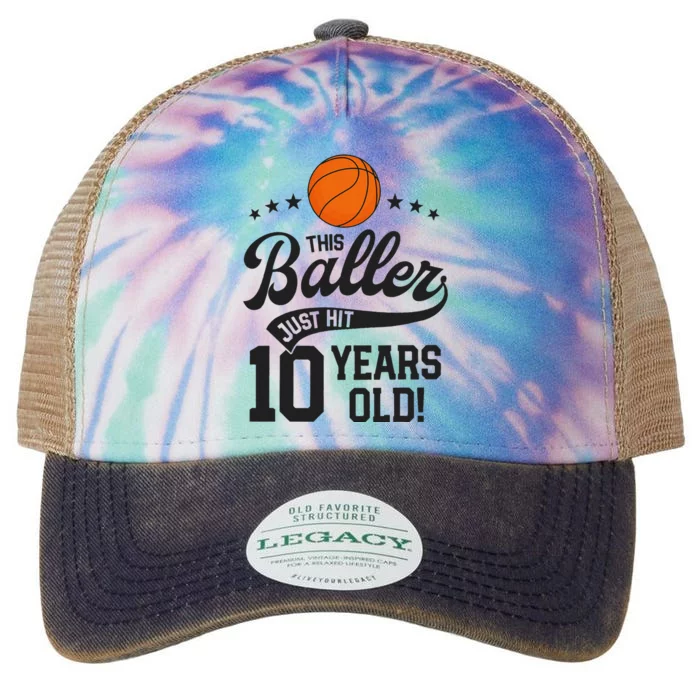 Basketball Birthday 10 Years Basketball Themed Party Legacy Tie Dye Trucker Hat