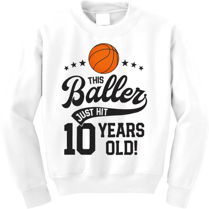 Basketball Birthday 10 Years Basketball Themed Party Kids Sweatshirt