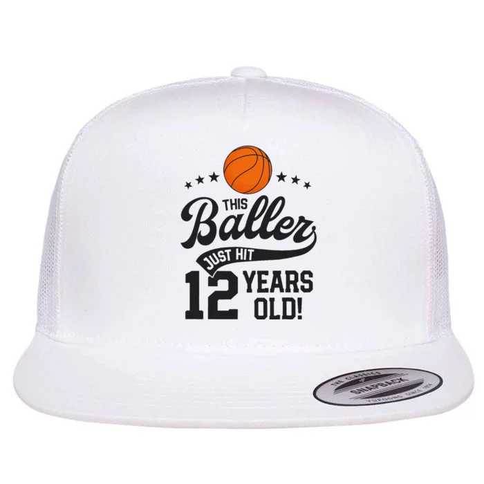 Basketball Birthday 12 Years Basketball Themed Party Flat Bill Trucker Hat