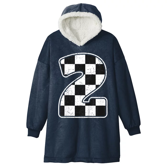 Birthday Boy 2 Two Race Car 2nd Birthday Racing Car Flag Hooded Wearable Blanket