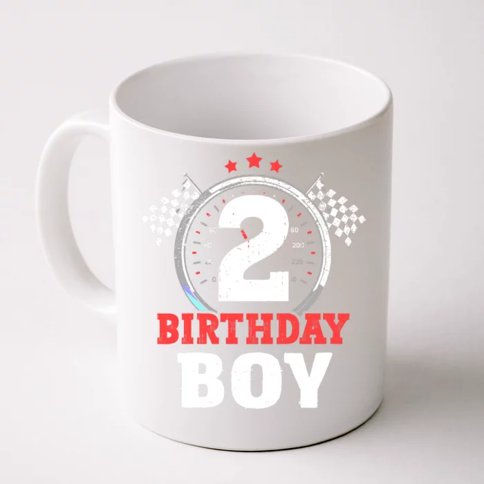 Birthday Boy 2 Two Race Car 2nd Birthday Racing Car Driver Front & Back Coffee Mug