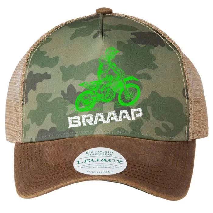 Brap Braap 2Stroke Send It Motocross Dirt Bike Green ET3 Legacy Tie Dye Trucker Hat