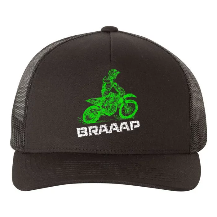 Brap Braap 2Stroke Send It Motocross Dirt Bike Green ET3 Yupoong Adult 5-Panel Trucker Hat