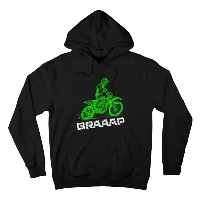 Brap Braap 2Stroke Send It Motocross Dirt Bike Green ET3 Hoodie