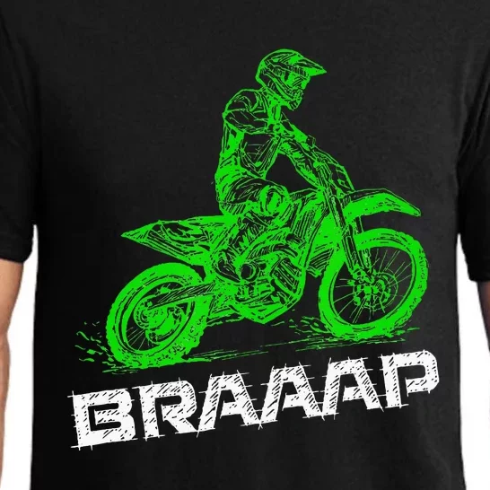 Brap Braap 2Stroke Send It Motocross Dirt Bike Green ET3 Pajama Set