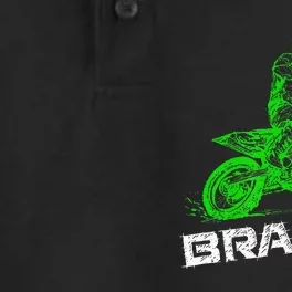 Brap Braap 2Stroke Send It Motocross Dirt Bike Green ET3 Dry Zone Grid Performance Polo