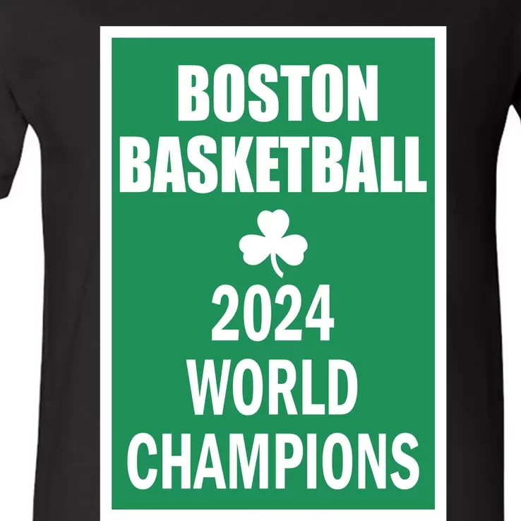 Boston Basketball 2024 V-Neck T-Shirt