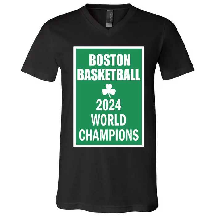 Boston Basketball 2024 V-Neck T-Shirt