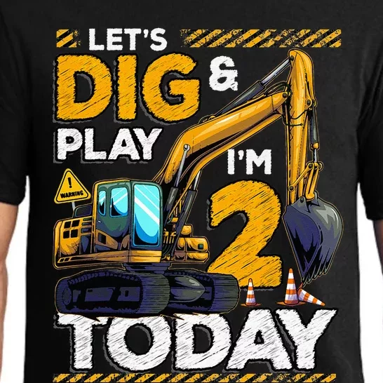 Birthday Boy 2 Construction 2nd Birthday Excavator Birthday Pajama Set